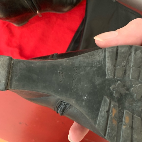 Leather Prada wedge boots - Picture 8 of 8